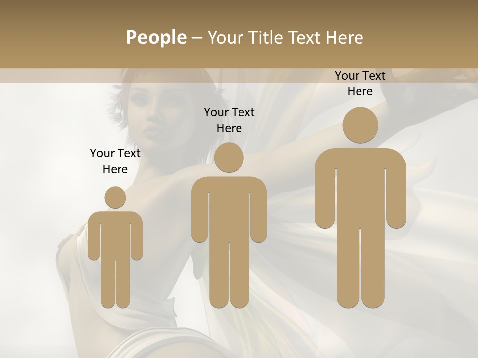 A Woman In A White Dress With A Butterfly On Her Arm PowerPoint Template