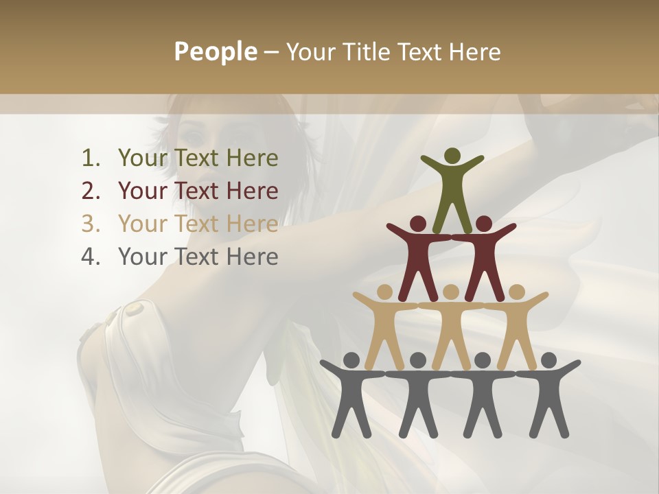 A Woman In A White Dress With A Butterfly On Her Arm PowerPoint Template