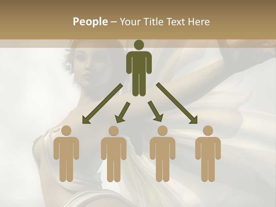 A Woman In A White Dress With A Butterfly On Her Arm PowerPoint Template