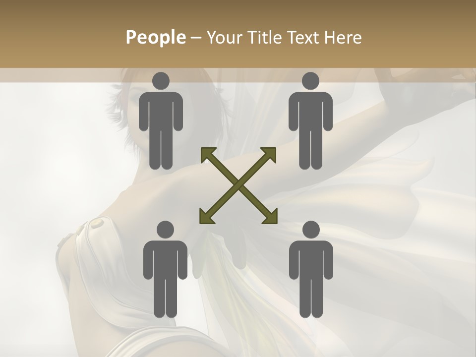 A Woman In A White Dress With A Butterfly On Her Arm PowerPoint Template