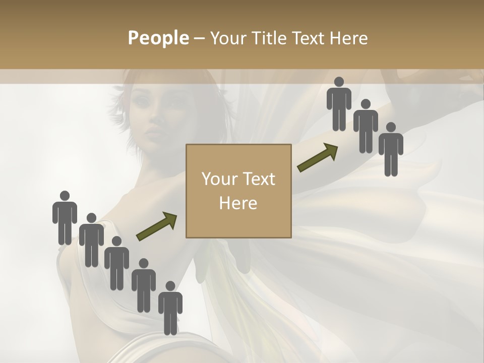 A Woman In A White Dress With A Butterfly On Her Arm PowerPoint Template