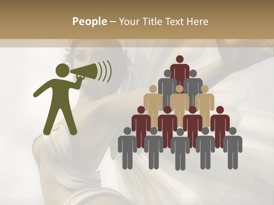 A Woman In A White Dress With A Butterfly On Her Arm PowerPoint Template