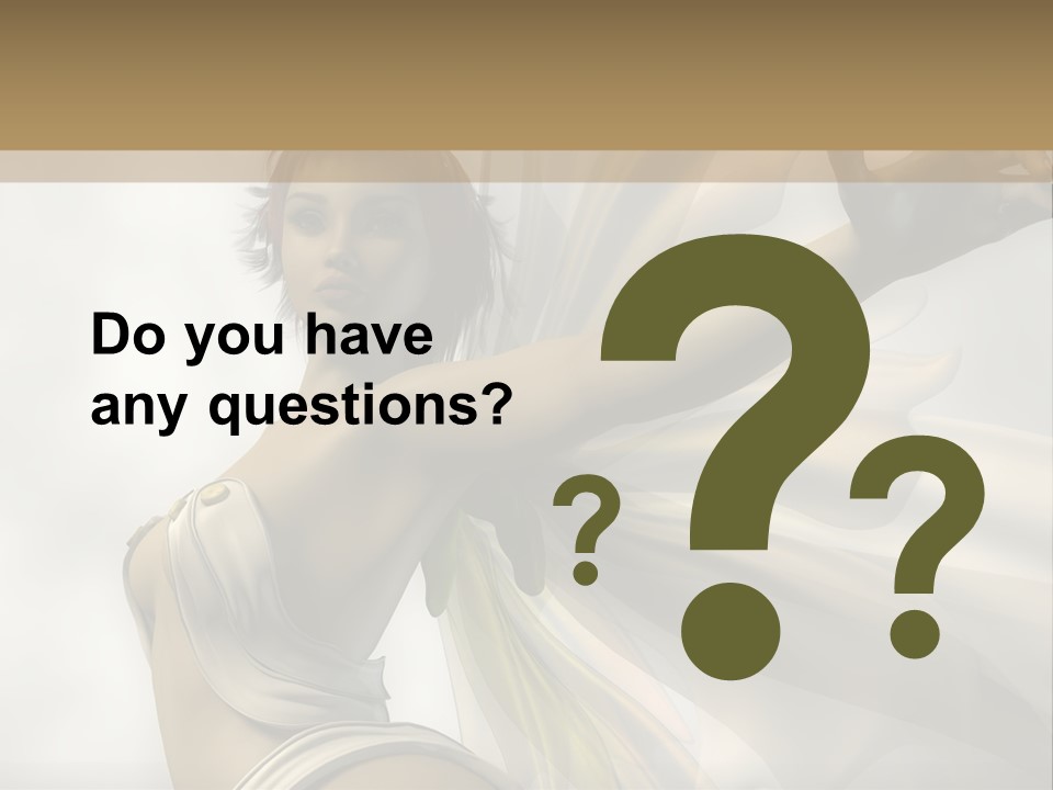 A Woman In A White Dress With A Butterfly On Her Arm PowerPoint Template