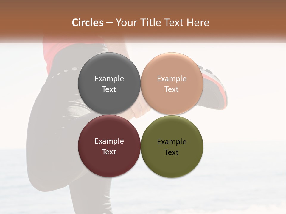 A Person Standing On A Beach With Their Feet In The Air PowerPoint Template