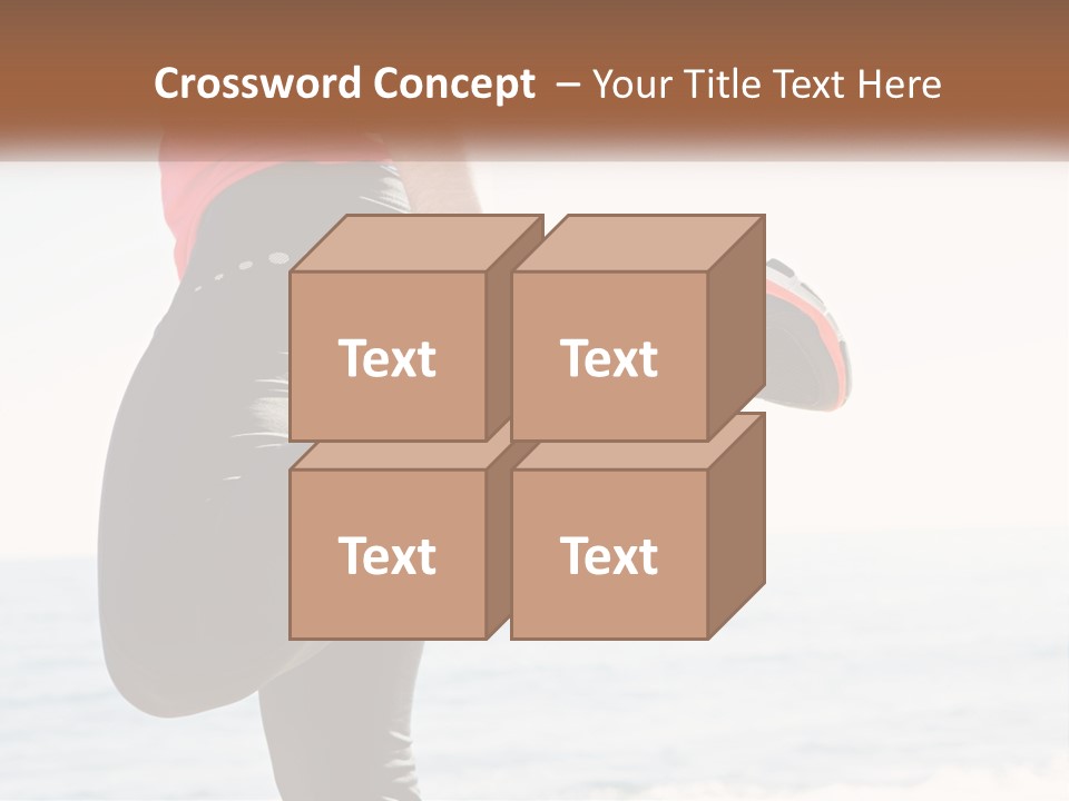 A Person Standing On A Beach With Their Feet In The Air PowerPoint Template