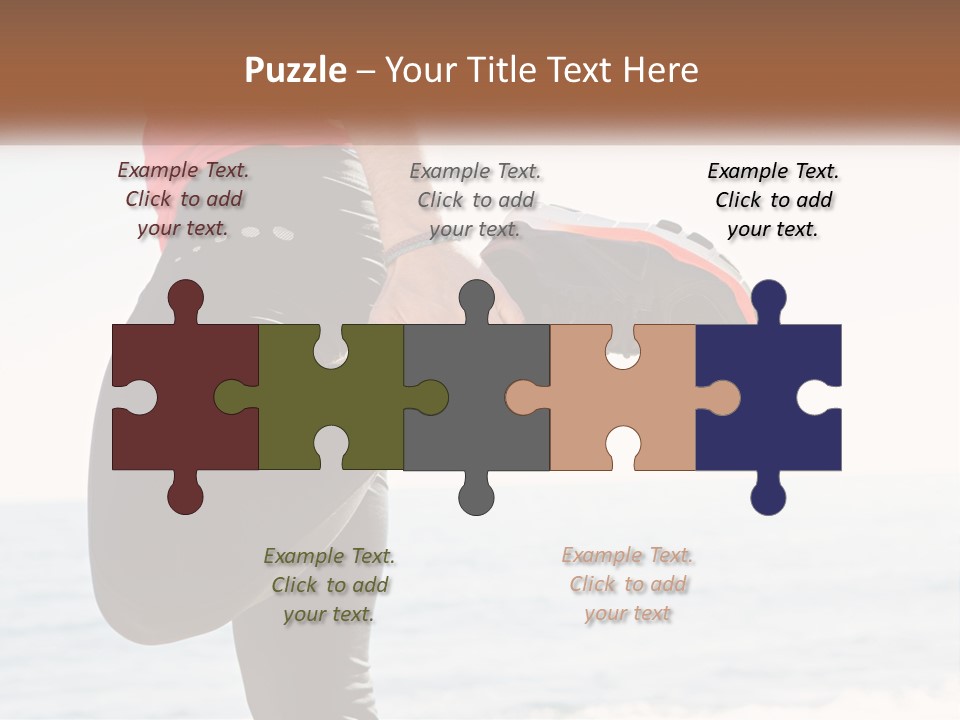 A Person Standing On A Beach With Their Feet In The Air PowerPoint Template