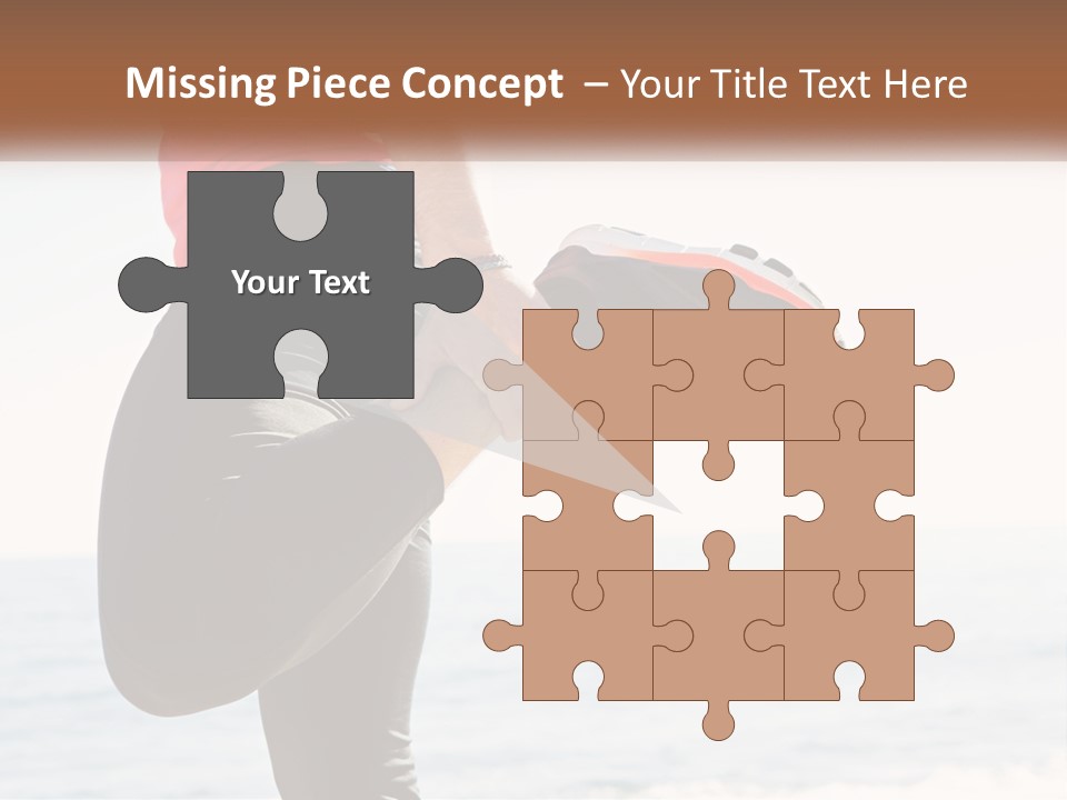 A Person Standing On A Beach With Their Feet In The Air PowerPoint Template