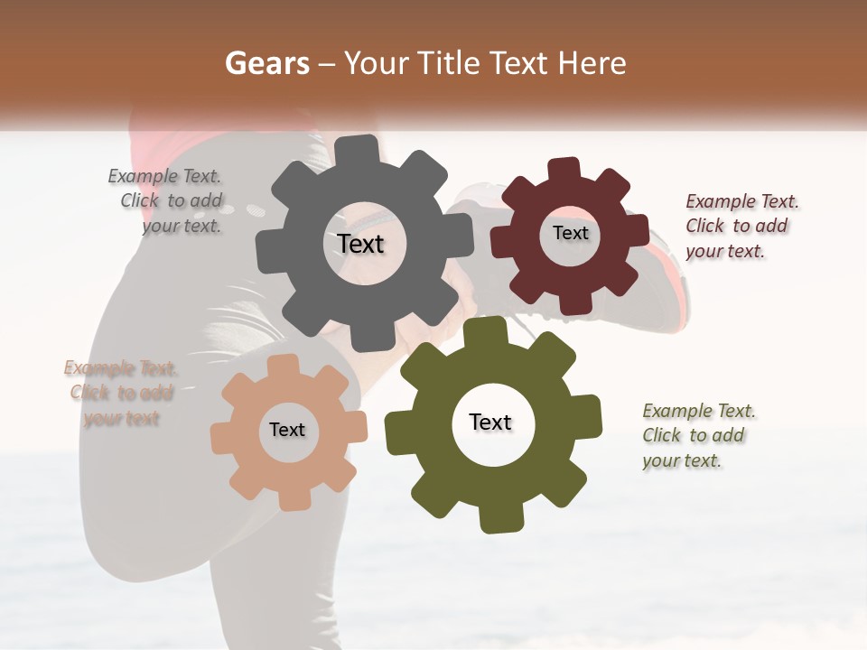 A Person Standing On A Beach With Their Feet In The Air PowerPoint Template