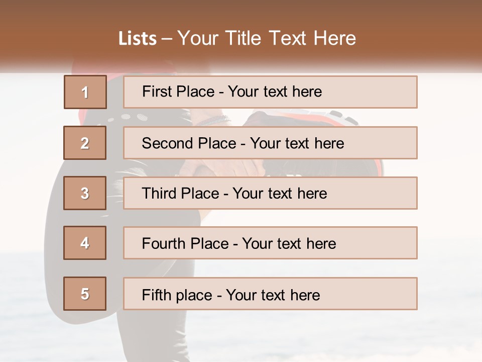 A Person Standing On A Beach With Their Feet In The Air PowerPoint Template