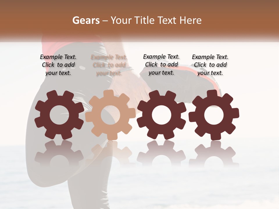 A Person Standing On A Beach With Their Feet In The Air PowerPoint Template