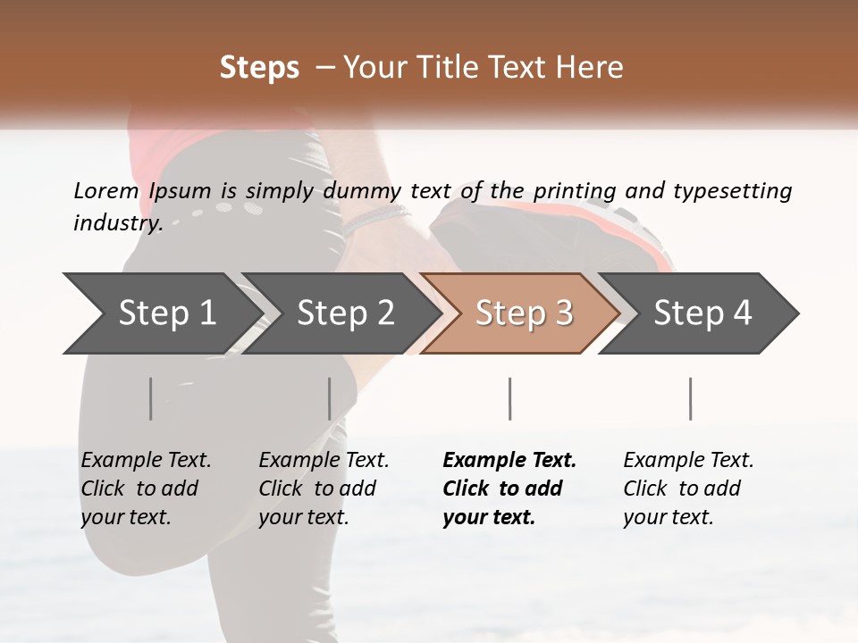 A Person Standing On A Beach With Their Feet In The Air PowerPoint Template