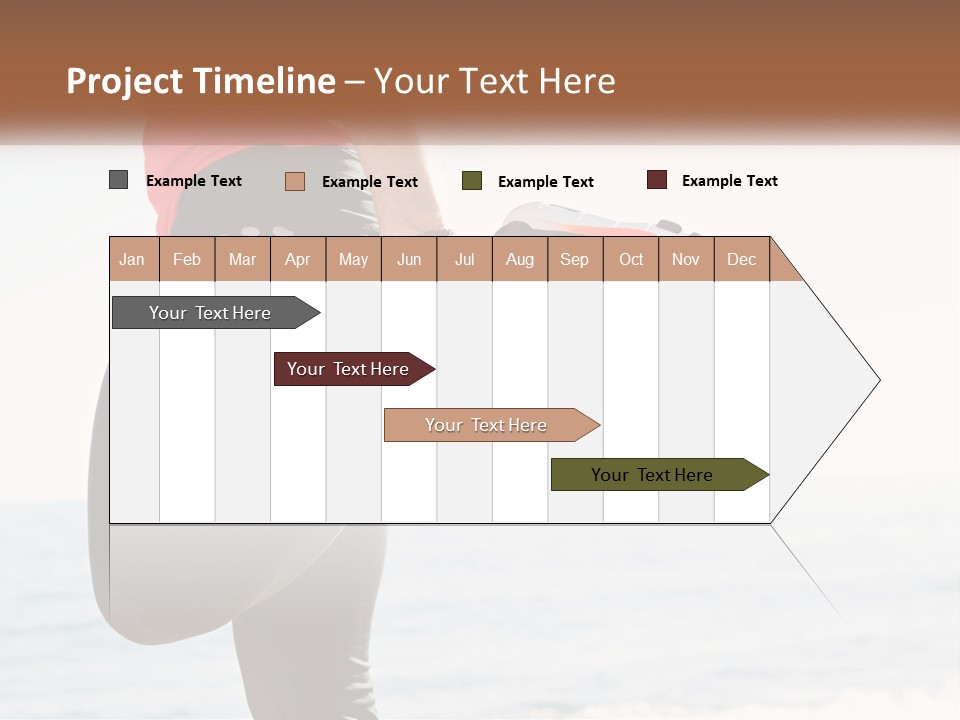 A Person Standing On A Beach With Their Feet In The Air PowerPoint Template