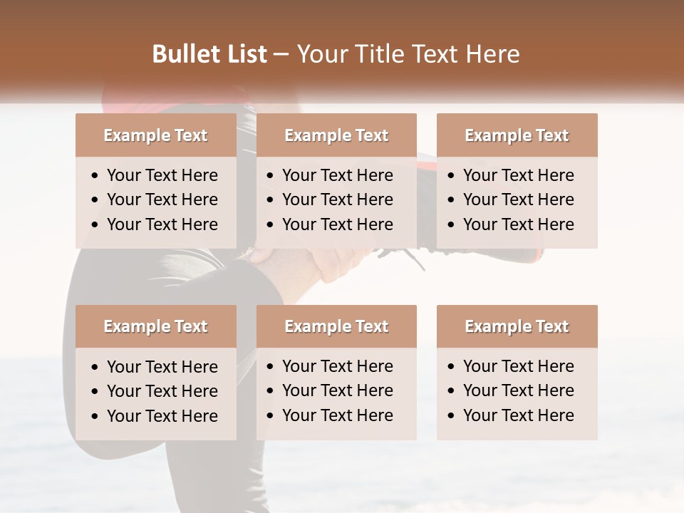 A Person Standing On A Beach With Their Feet In The Air PowerPoint Template