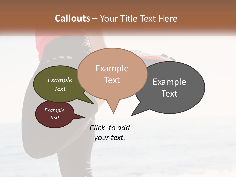 A Person Standing On A Beach With Their Feet In The Air PowerPoint Template