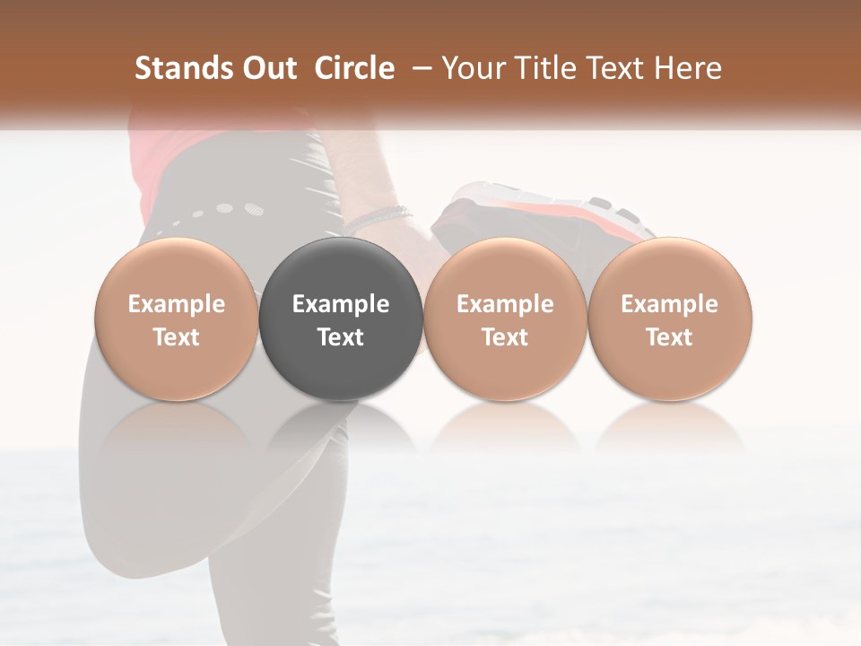 A Person Standing On A Beach With Their Feet In The Air PowerPoint Template