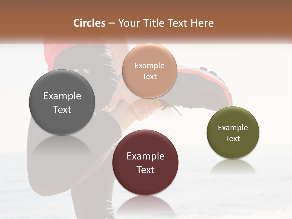 A Person Standing On A Beach With Their Feet In The Air PowerPoint Template