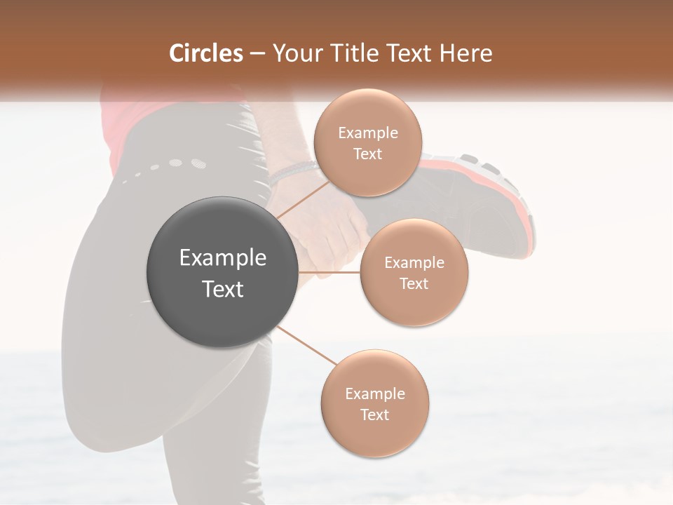 A Person Standing On A Beach With Their Feet In The Air PowerPoint Template