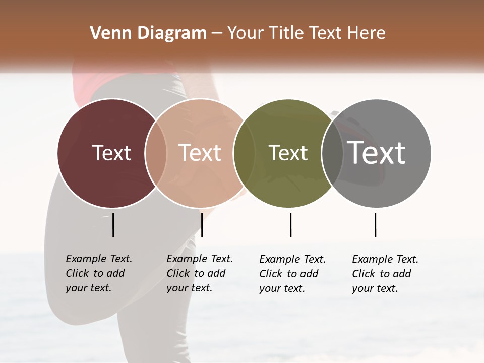 A Person Standing On A Beach With Their Feet In The Air PowerPoint Template