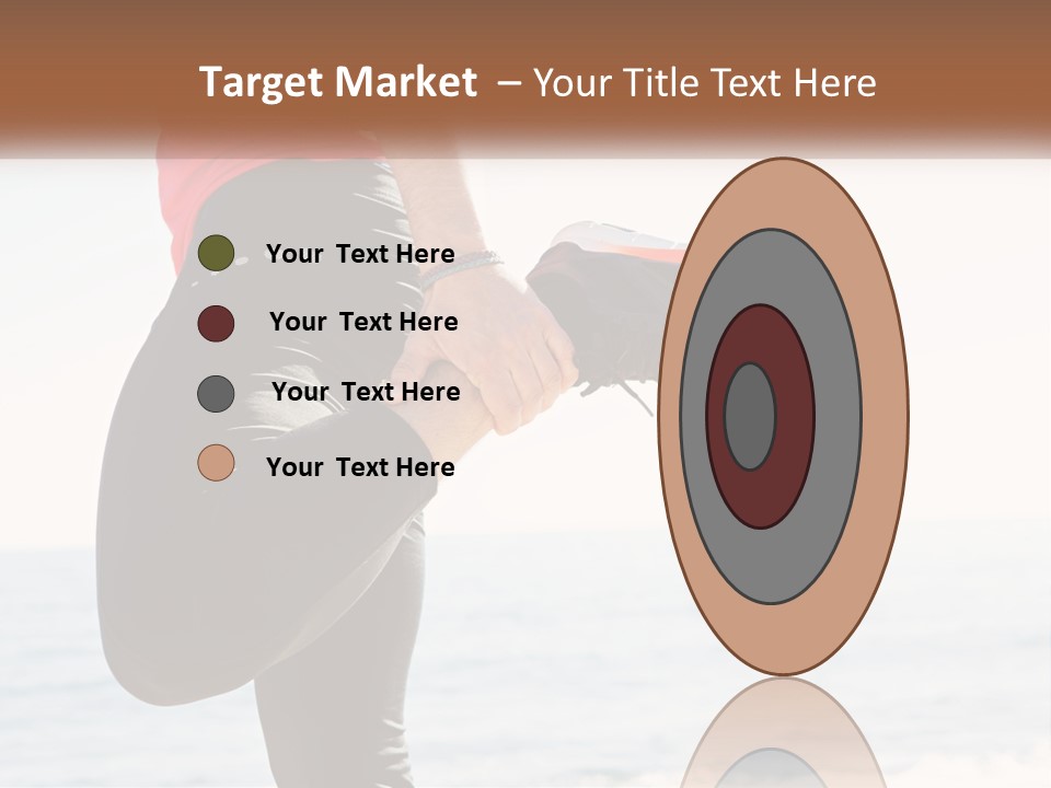 A Person Standing On A Beach With Their Feet In The Air PowerPoint Template