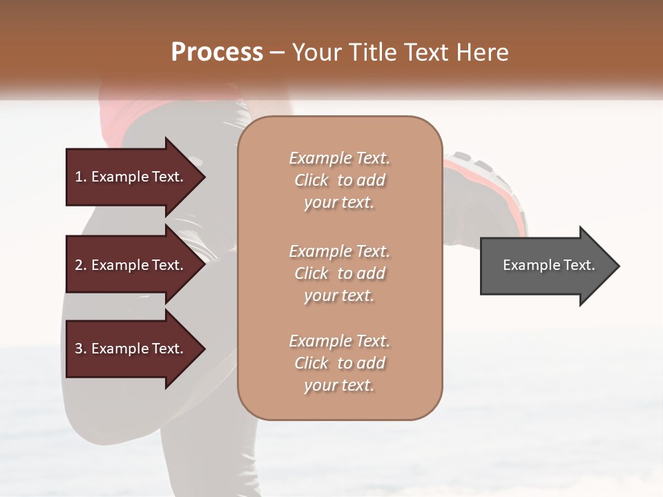 A Person Standing On A Beach With Their Feet In The Air PowerPoint Template