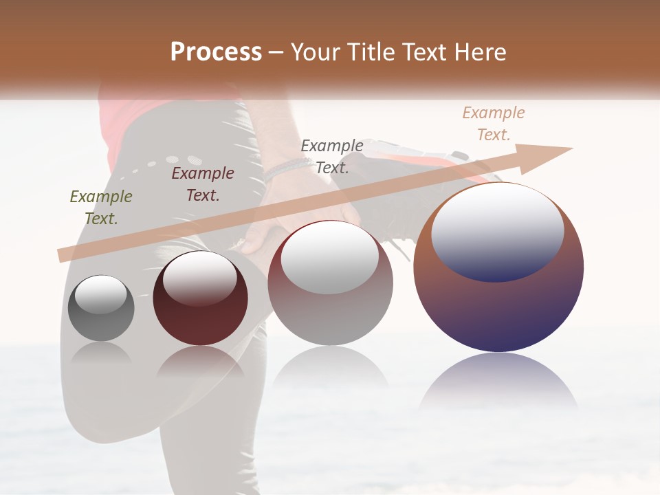 A Person Standing On A Beach With Their Feet In The Air PowerPoint Template