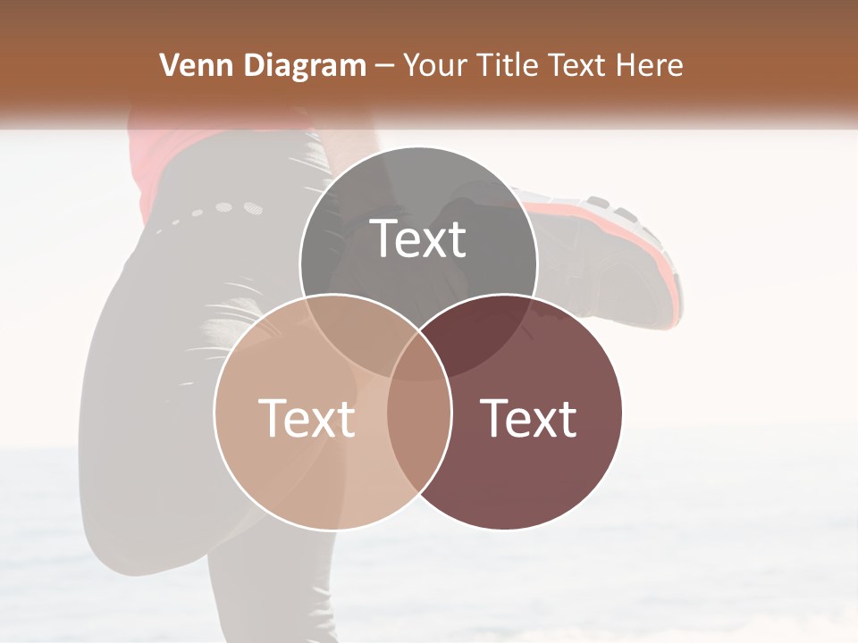 A Person Standing On A Beach With Their Feet In The Air PowerPoint Template