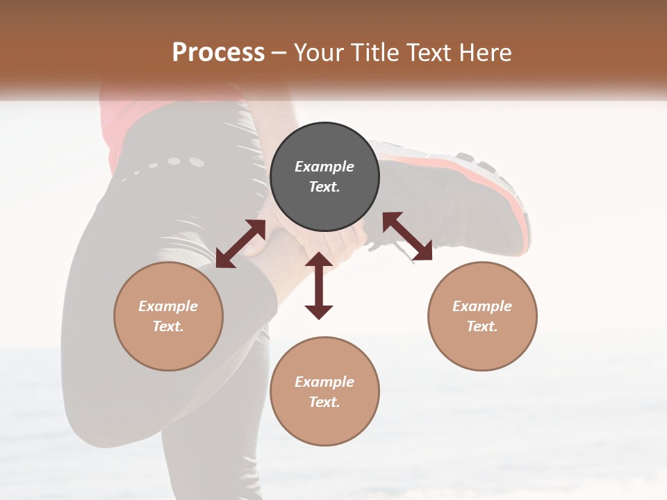 A Person Standing On A Beach With Their Feet In The Air PowerPoint Template