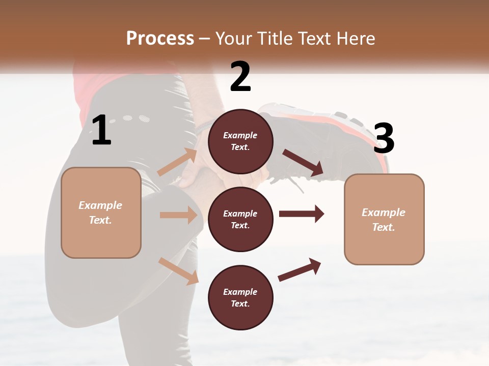 A Person Standing On A Beach With Their Feet In The Air PowerPoint Template