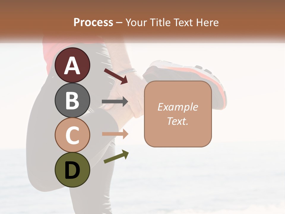 A Person Standing On A Beach With Their Feet In The Air PowerPoint Template