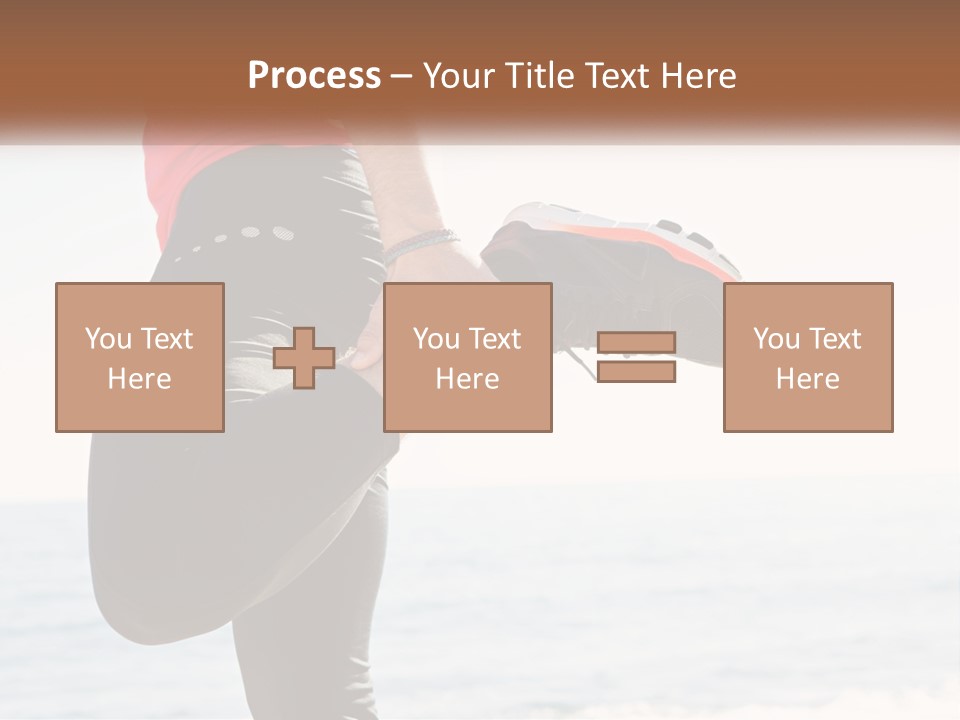 A Person Standing On A Beach With Their Feet In The Air PowerPoint Template