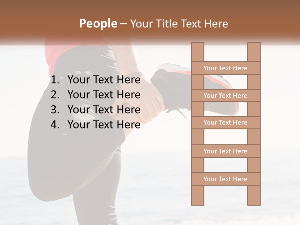 A Person Standing On A Beach With Their Feet In The Air PowerPoint Template
