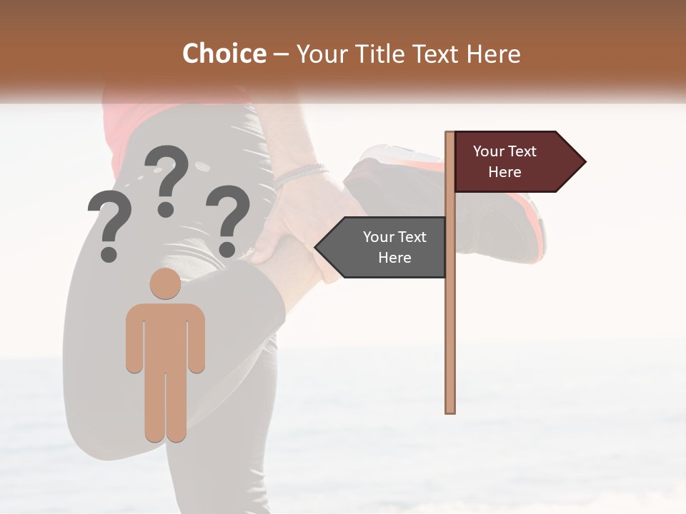 A Person Standing On A Beach With Their Feet In The Air PowerPoint Template