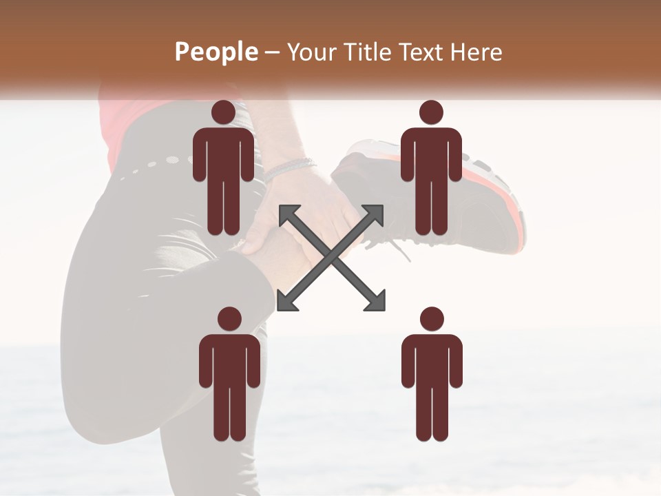 A Person Standing On A Beach With Their Feet In The Air PowerPoint Template