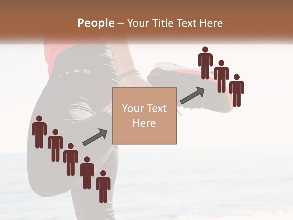 A Person Standing On A Beach With Their Feet In The Air PowerPoint Template
