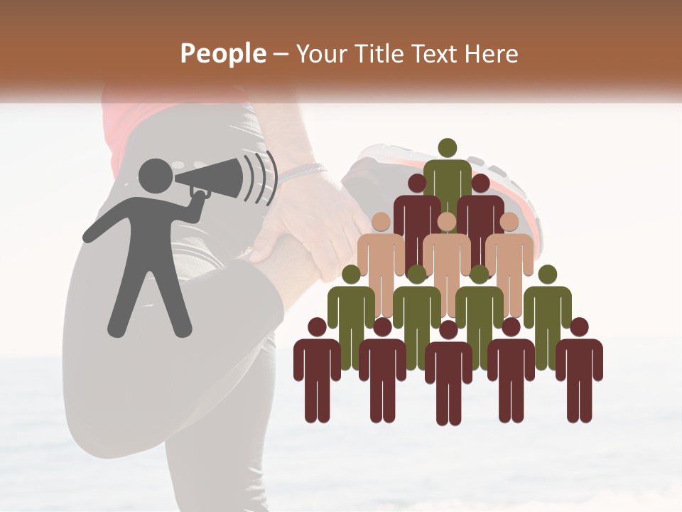 A Person Standing On A Beach With Their Feet In The Air PowerPoint Template