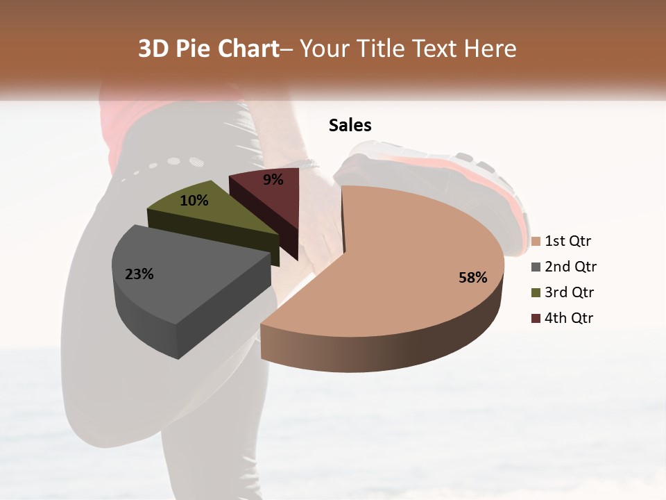 A Person Standing On A Beach With Their Feet In The Air PowerPoint Template