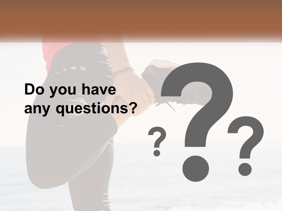 A Person Standing On A Beach With Their Feet In The Air PowerPoint Template