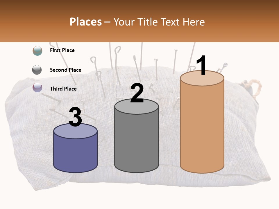 A Pillow With Pins Sticking Out Of It PowerPoint Template