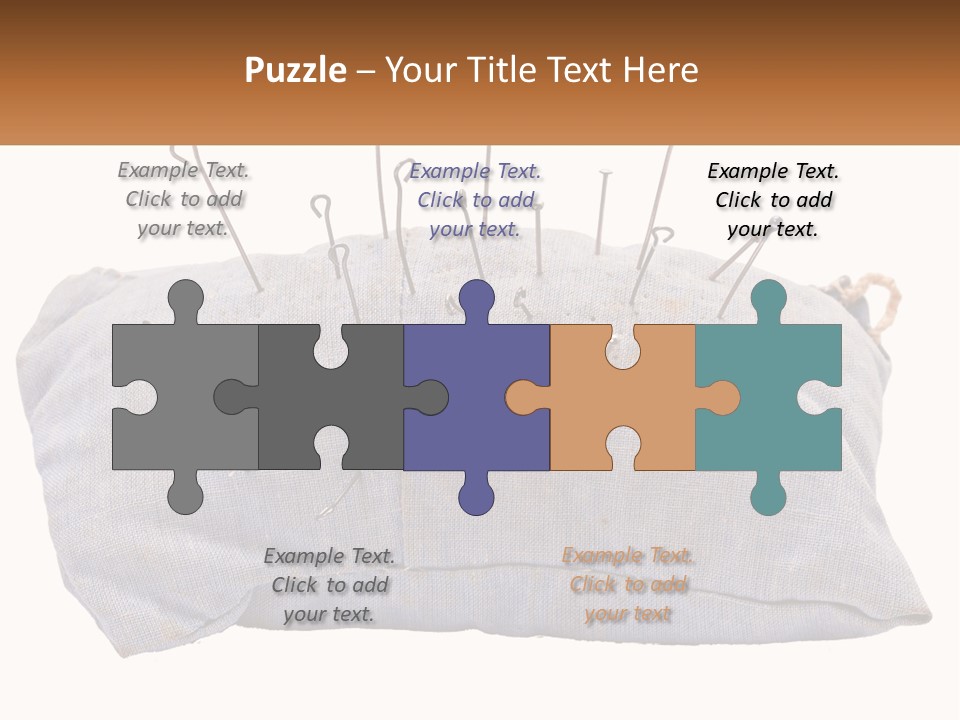 A Pillow With Pins Sticking Out Of It PowerPoint Template