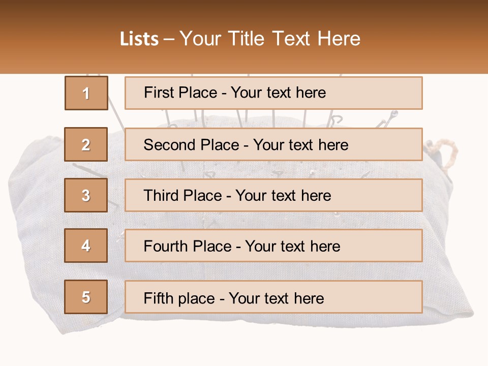 A Pillow With Pins Sticking Out Of It PowerPoint Template