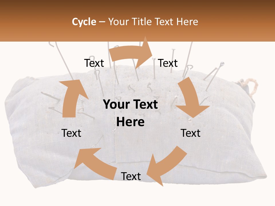 A Pillow With Pins Sticking Out Of It PowerPoint Template