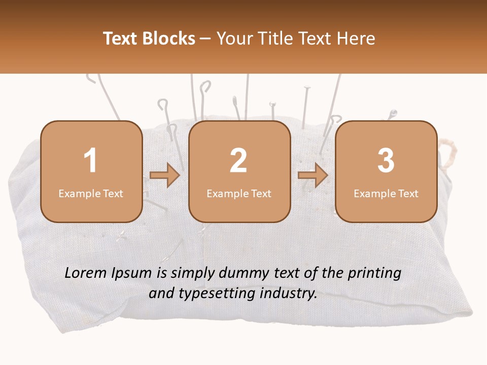 A Pillow With Pins Sticking Out Of It PowerPoint Template