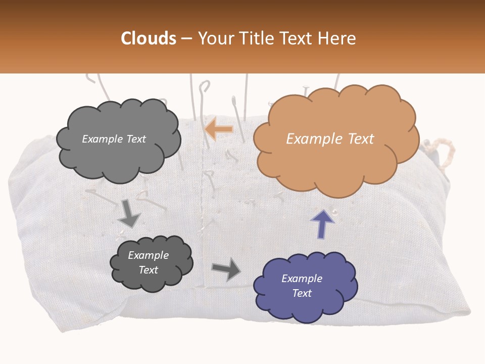 A Pillow With Pins Sticking Out Of It PowerPoint Template