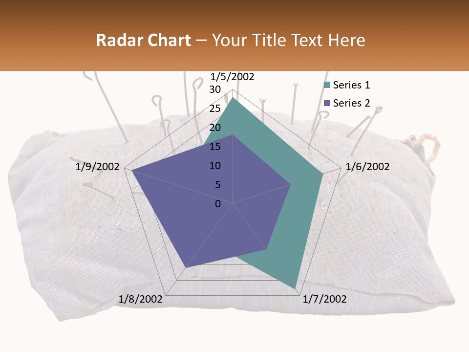 A Pillow With Pins Sticking Out Of It PowerPoint Template