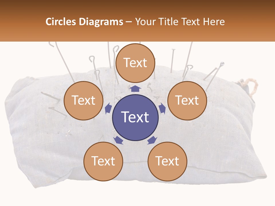 A Pillow With Pins Sticking Out Of It PowerPoint Template