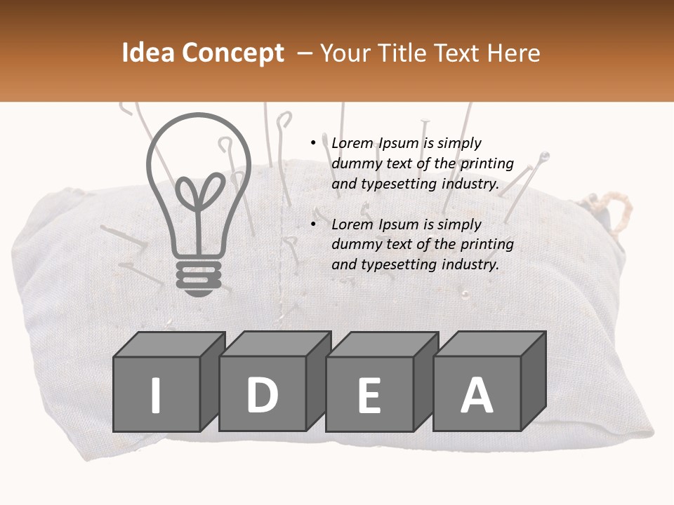 A Pillow With Pins Sticking Out Of It PowerPoint Template