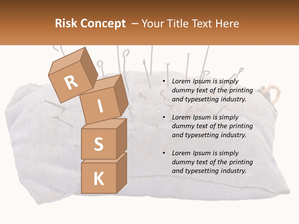 A Pillow With Pins Sticking Out Of It PowerPoint Template