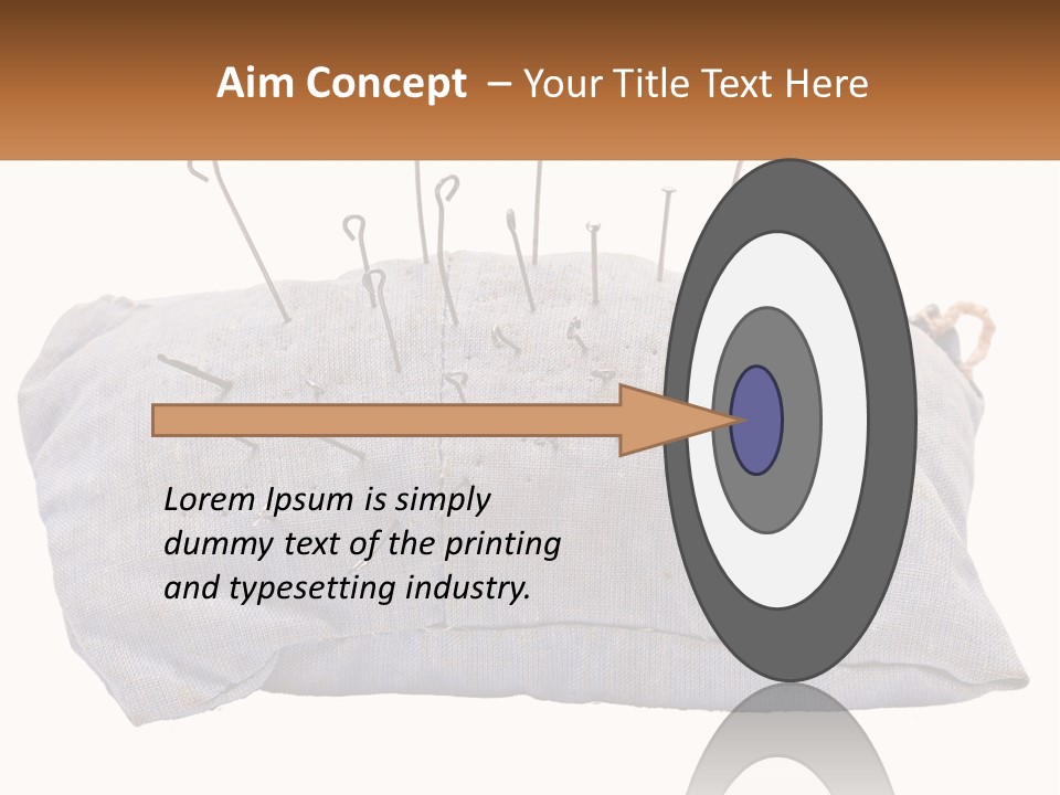 A Pillow With Pins Sticking Out Of It PowerPoint Template