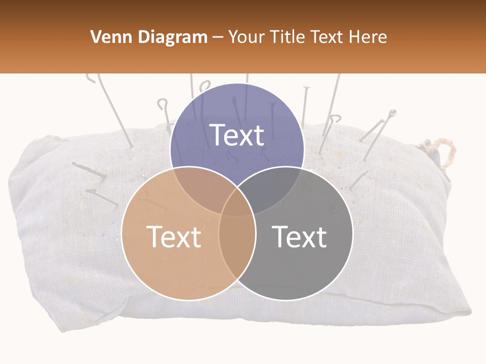 A Pillow With Pins Sticking Out Of It PowerPoint Template