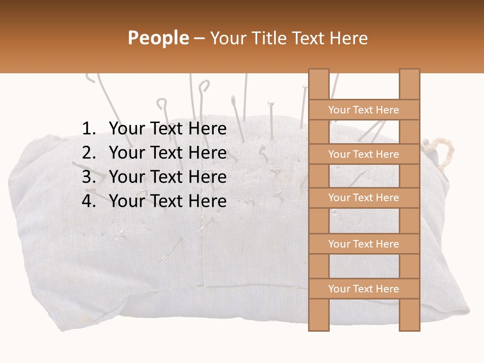 A Pillow With Pins Sticking Out Of It PowerPoint Template